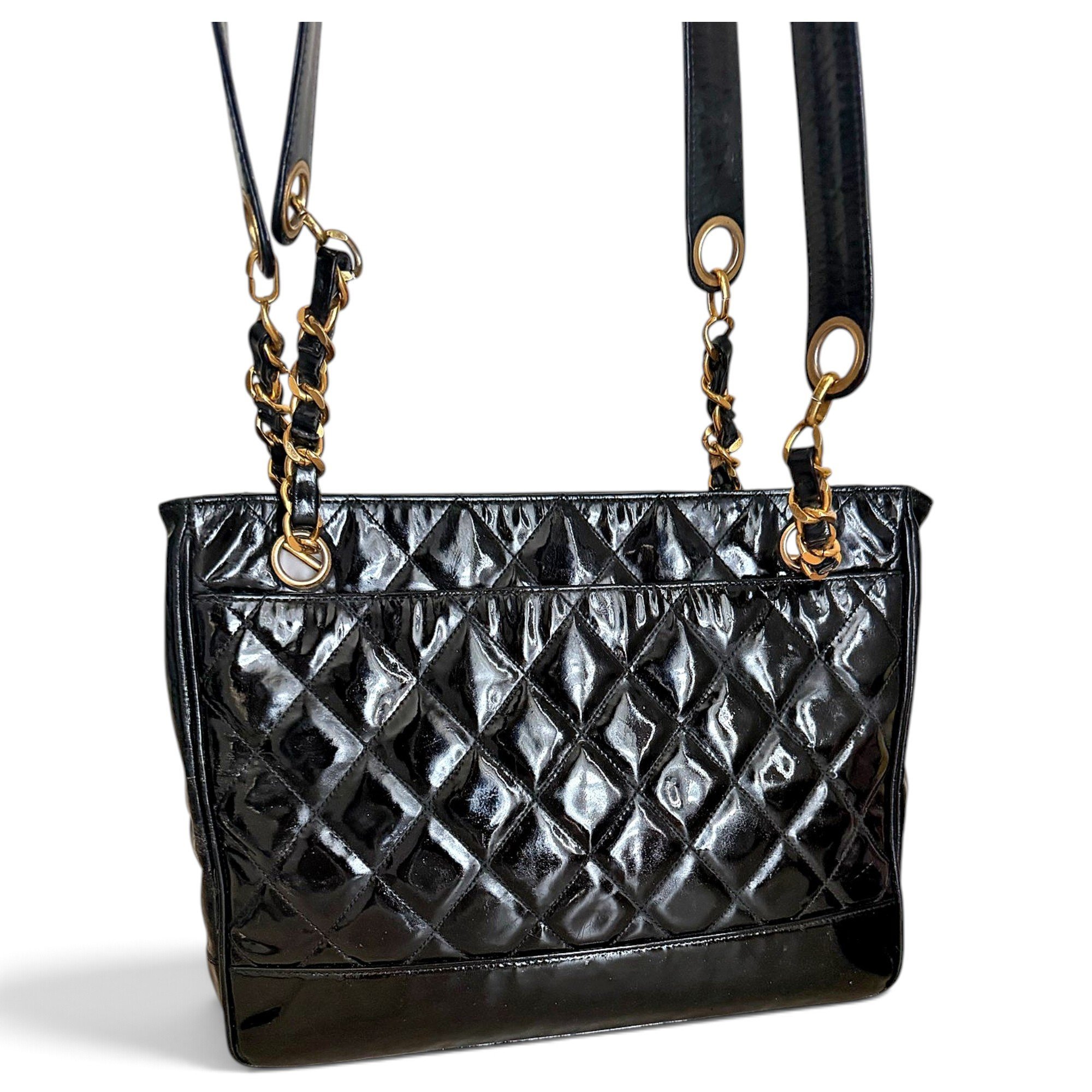 Patent leather tote