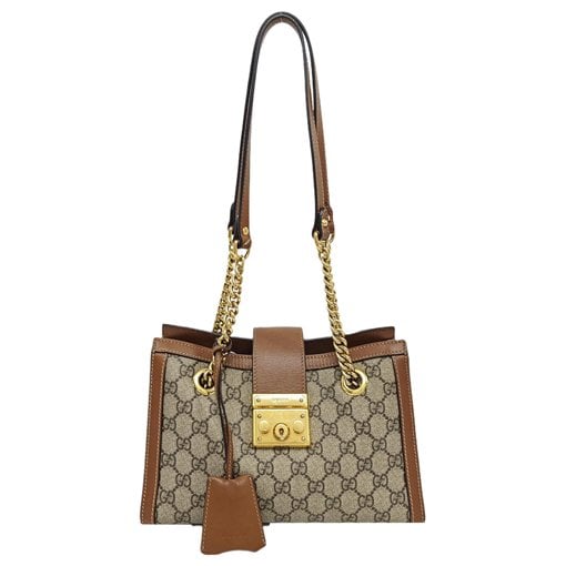 Padlock leather handbag