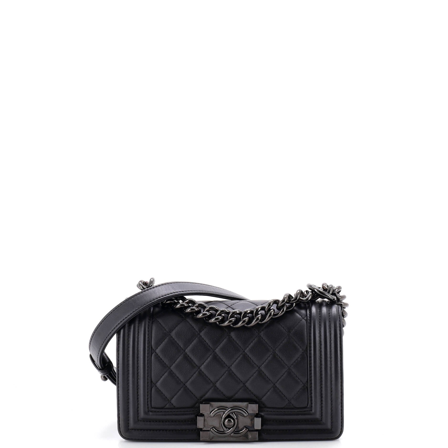 So Black Boy Flap Bag Quilted Lambskin Small