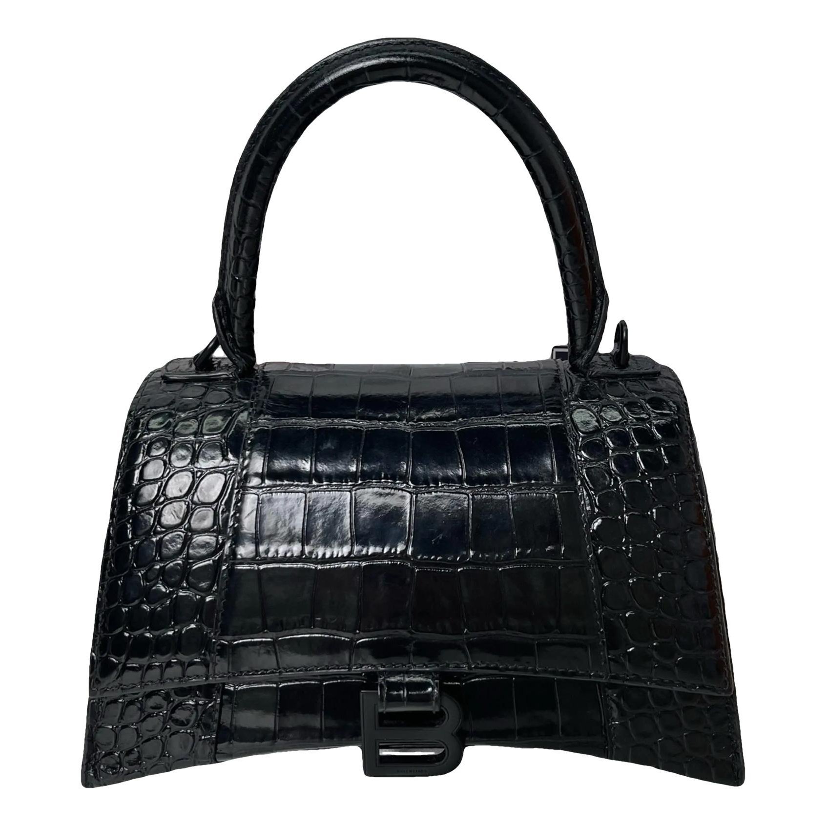 Hourglass leather handbag