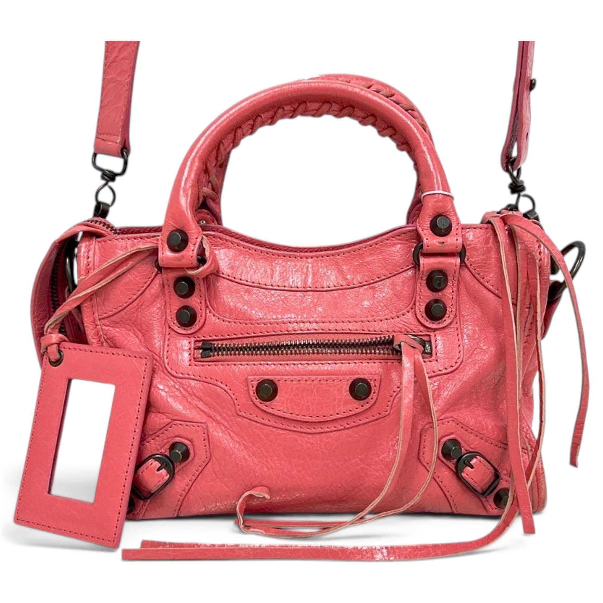 City leather handbag