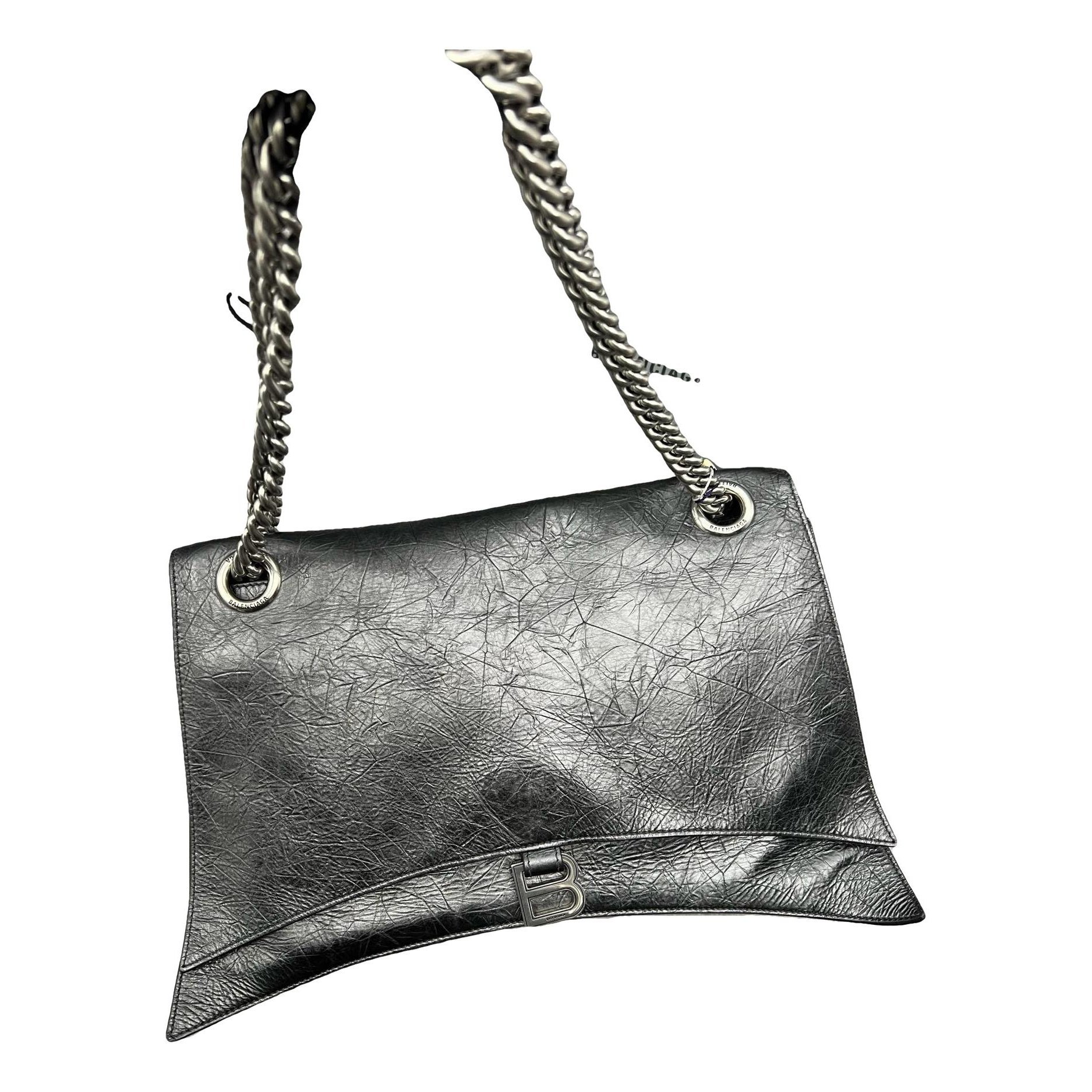 Crush leather handbag