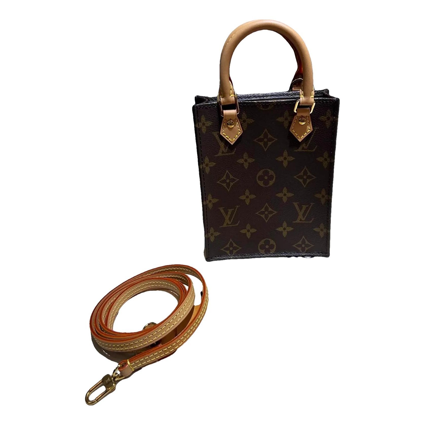 Plat leather handbag
