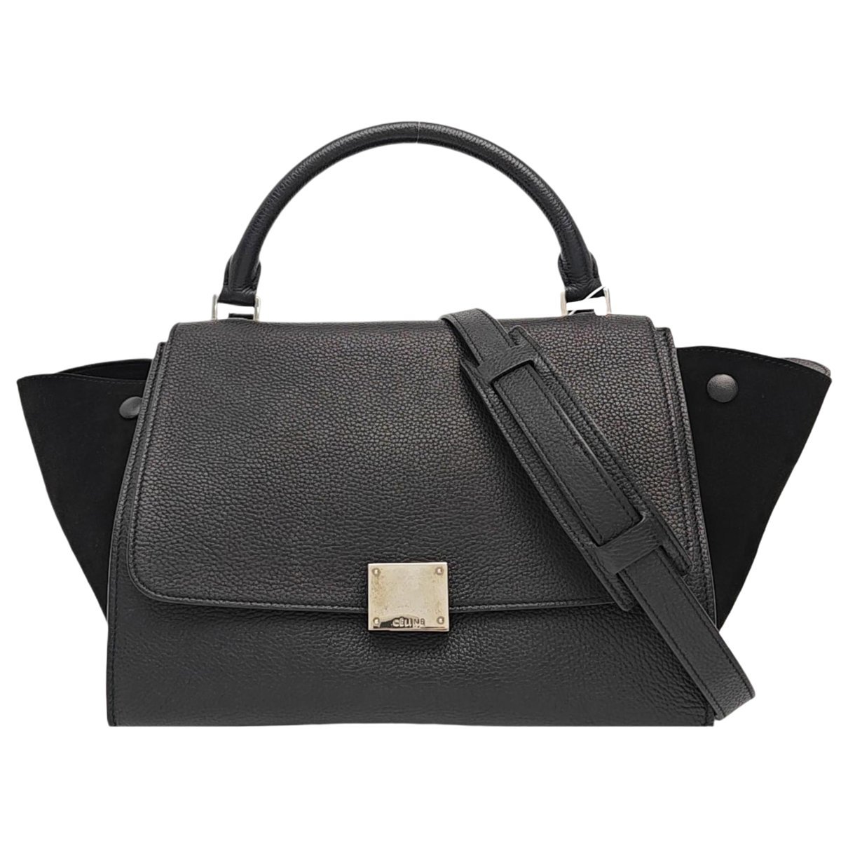 Trapèze leather handbag