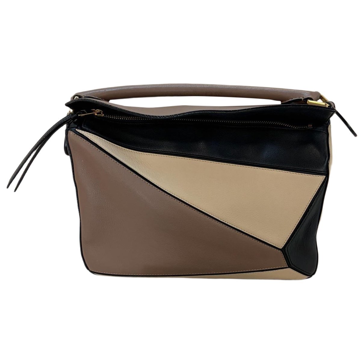 Puzzle leather handbag