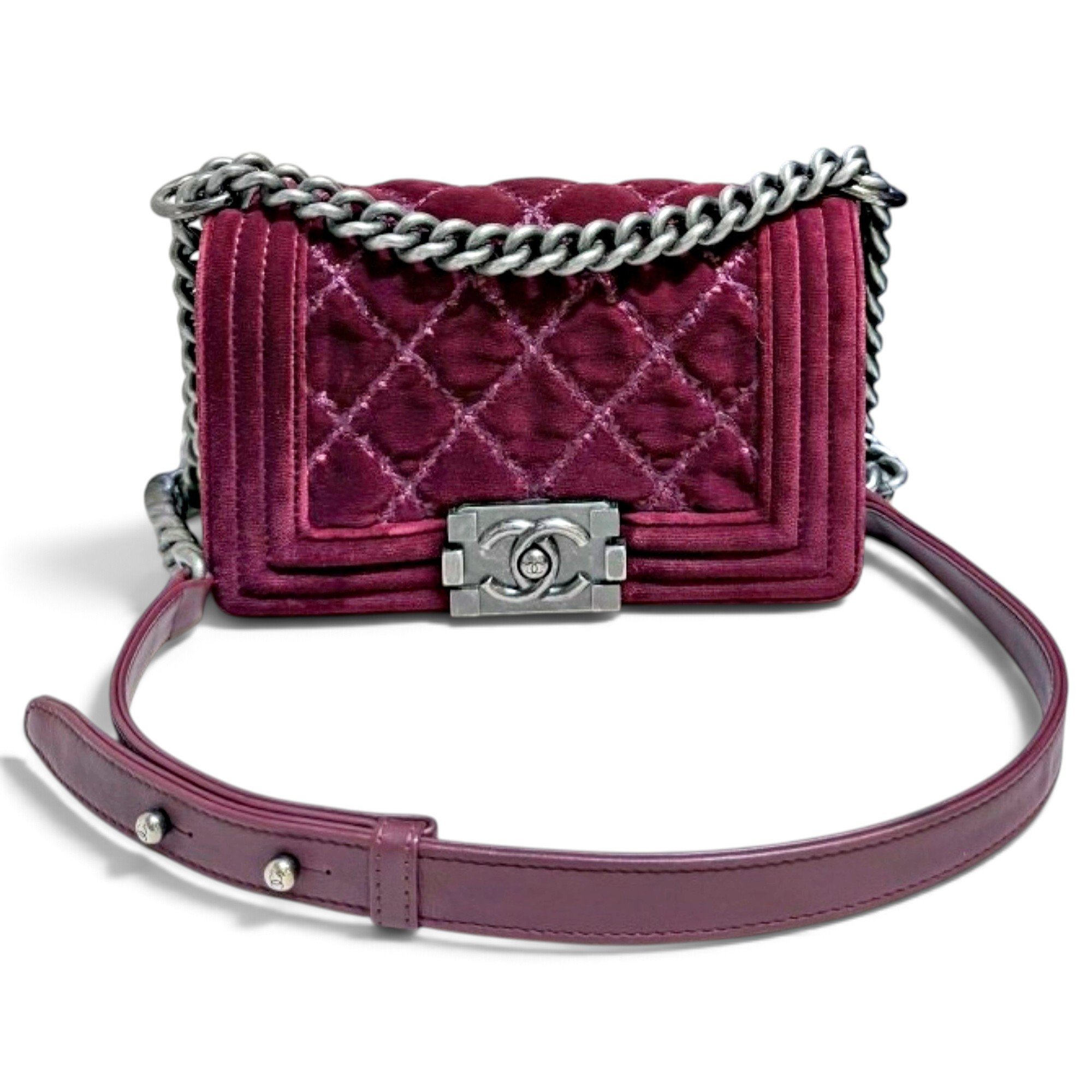 Boy velvet crossbody bag