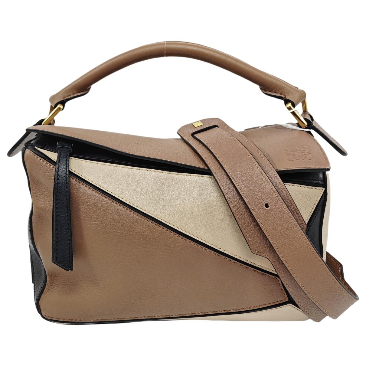 Puzzle leather handbag