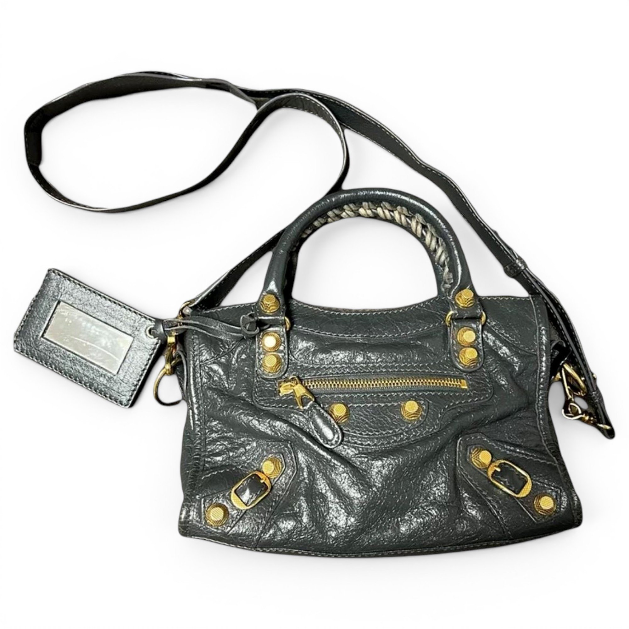 City leather handbag