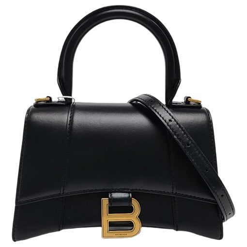 Hourglass leather handbag