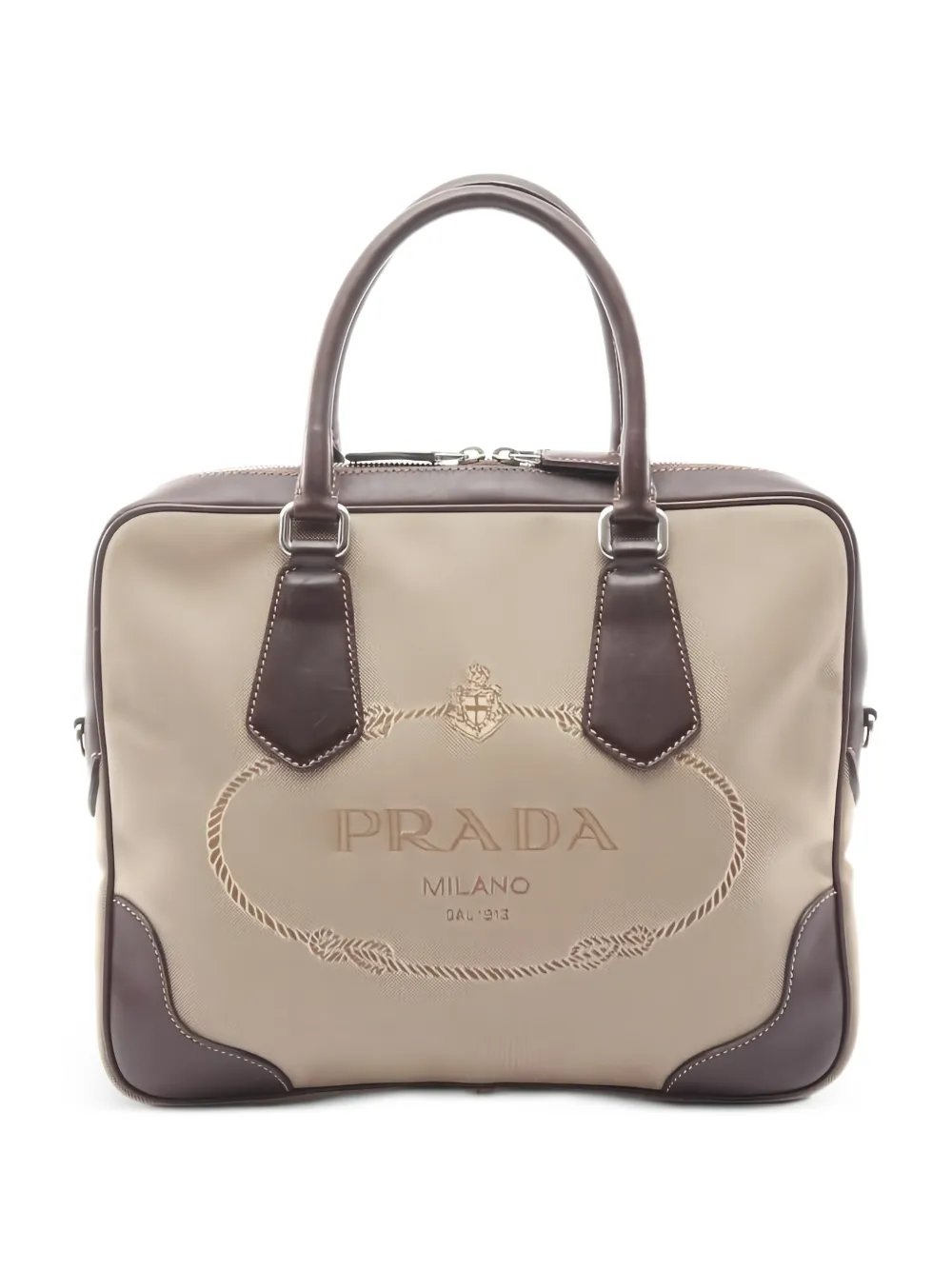 2000s canvas leather tote bag