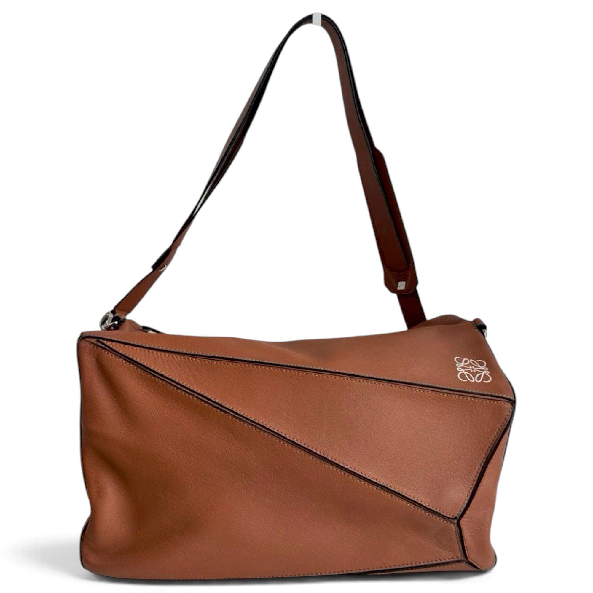 Puzzle leather handbag