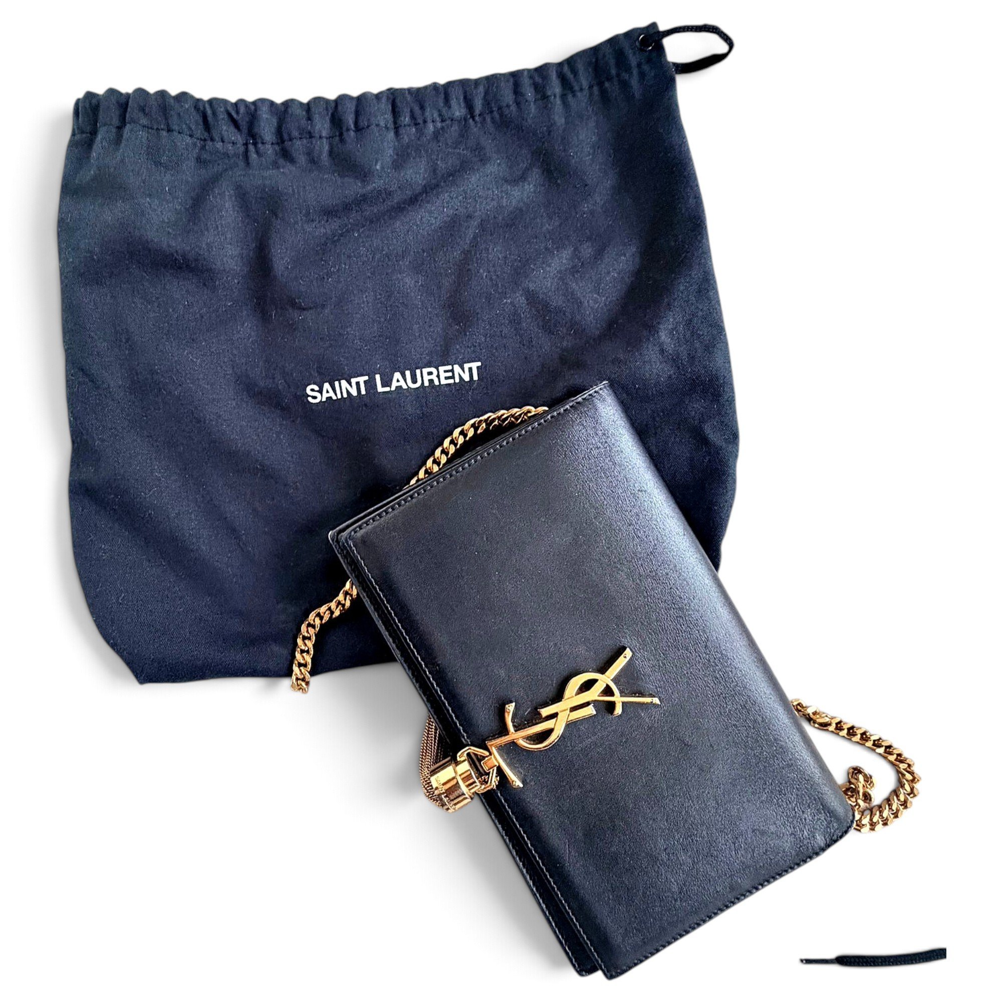 Leather clutch bag