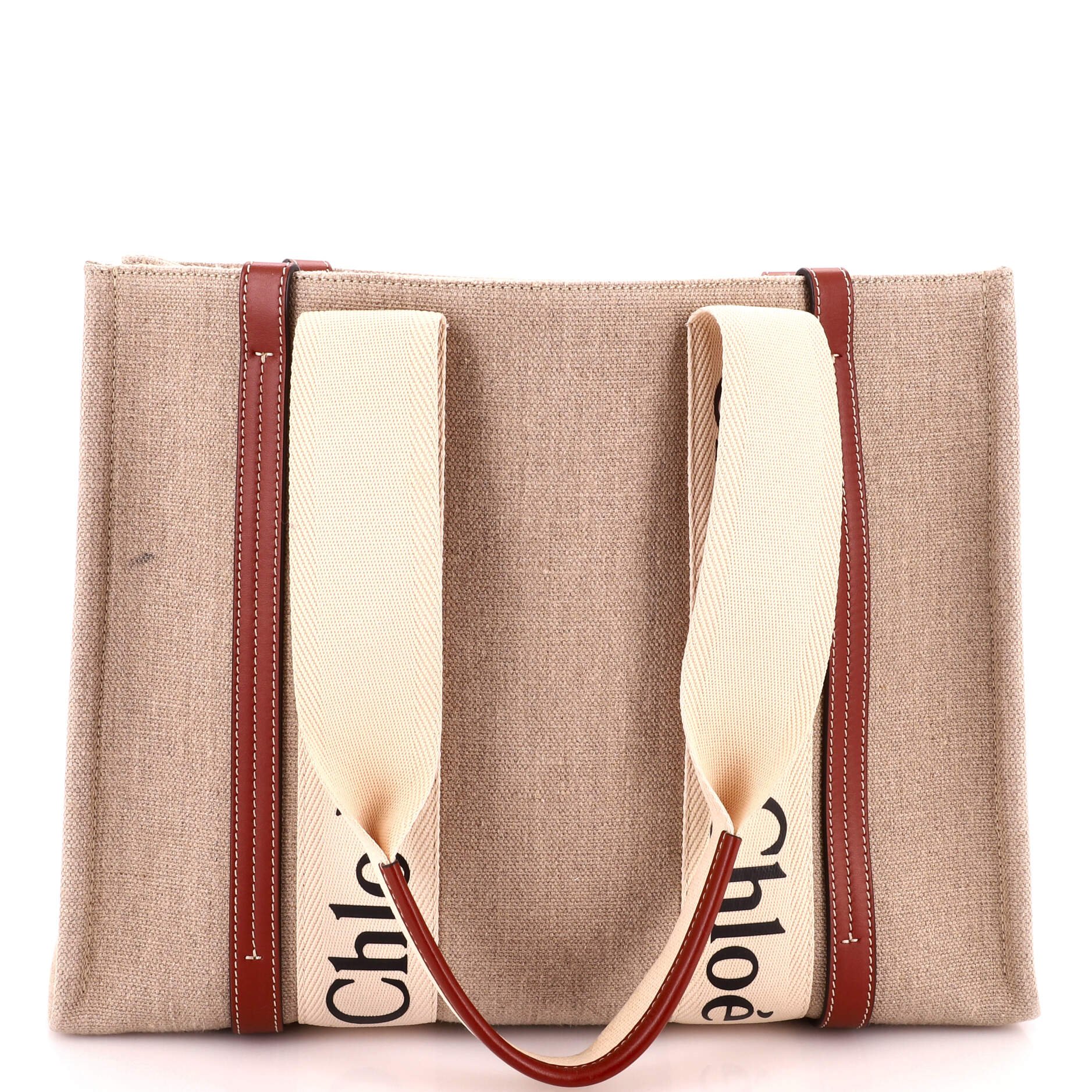 Woody Tote Canvas with Leather Medium