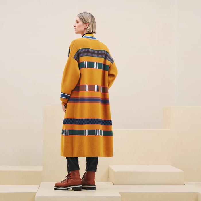 Jaune Gingembre "Lettres Equestres" Cardigan Coat