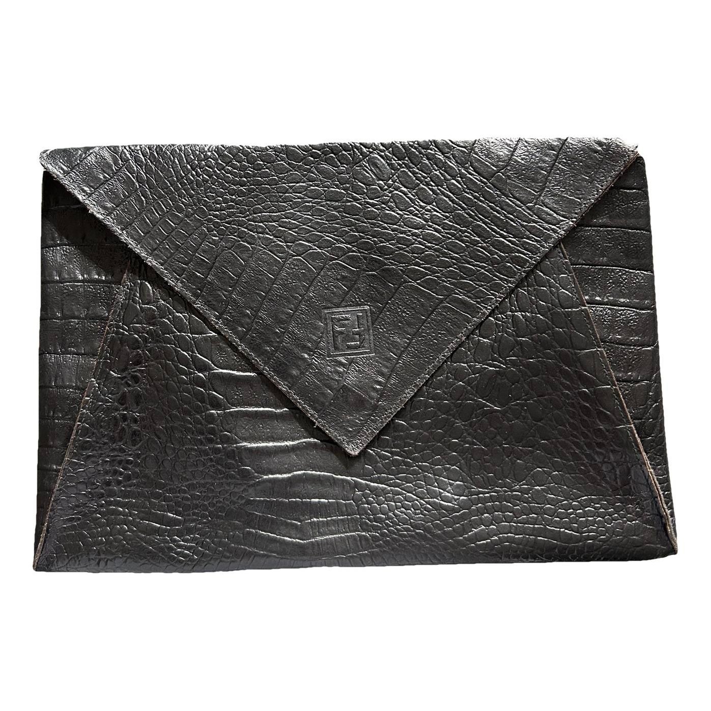 Leather clutch bag