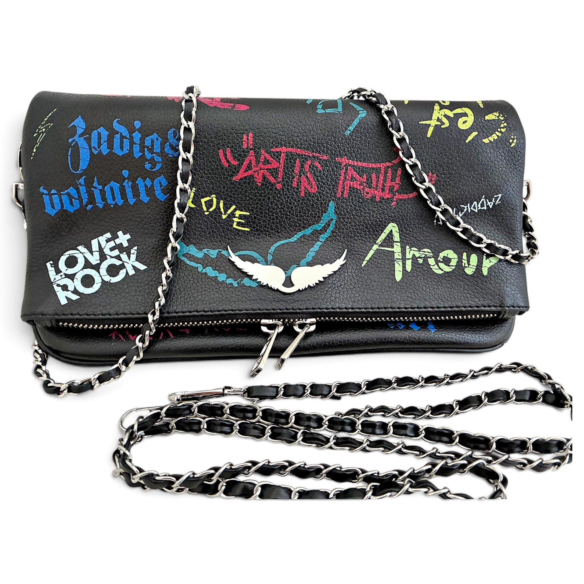Rock leather crossbody bag