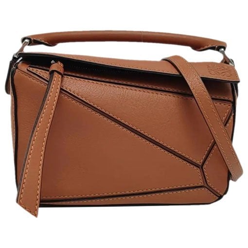 Puzzle leather handbag