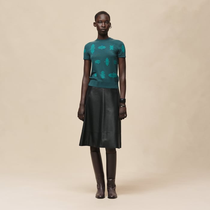 Vert Pin "Ferronnerie" Short-sleeve Sweater