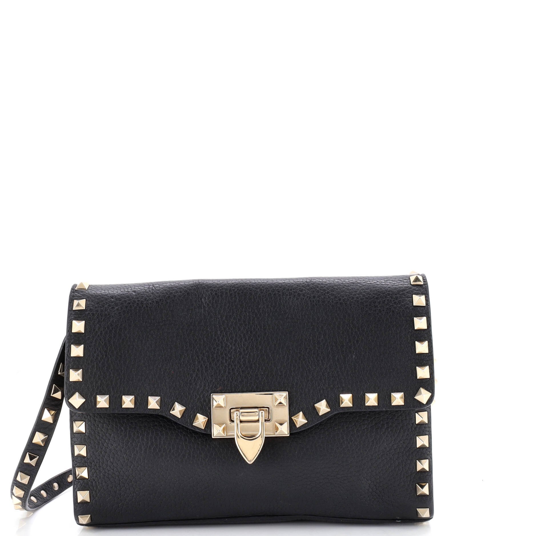 Valentino Garavani Rockstud Flip Lock Flap Bag Leather Medium
