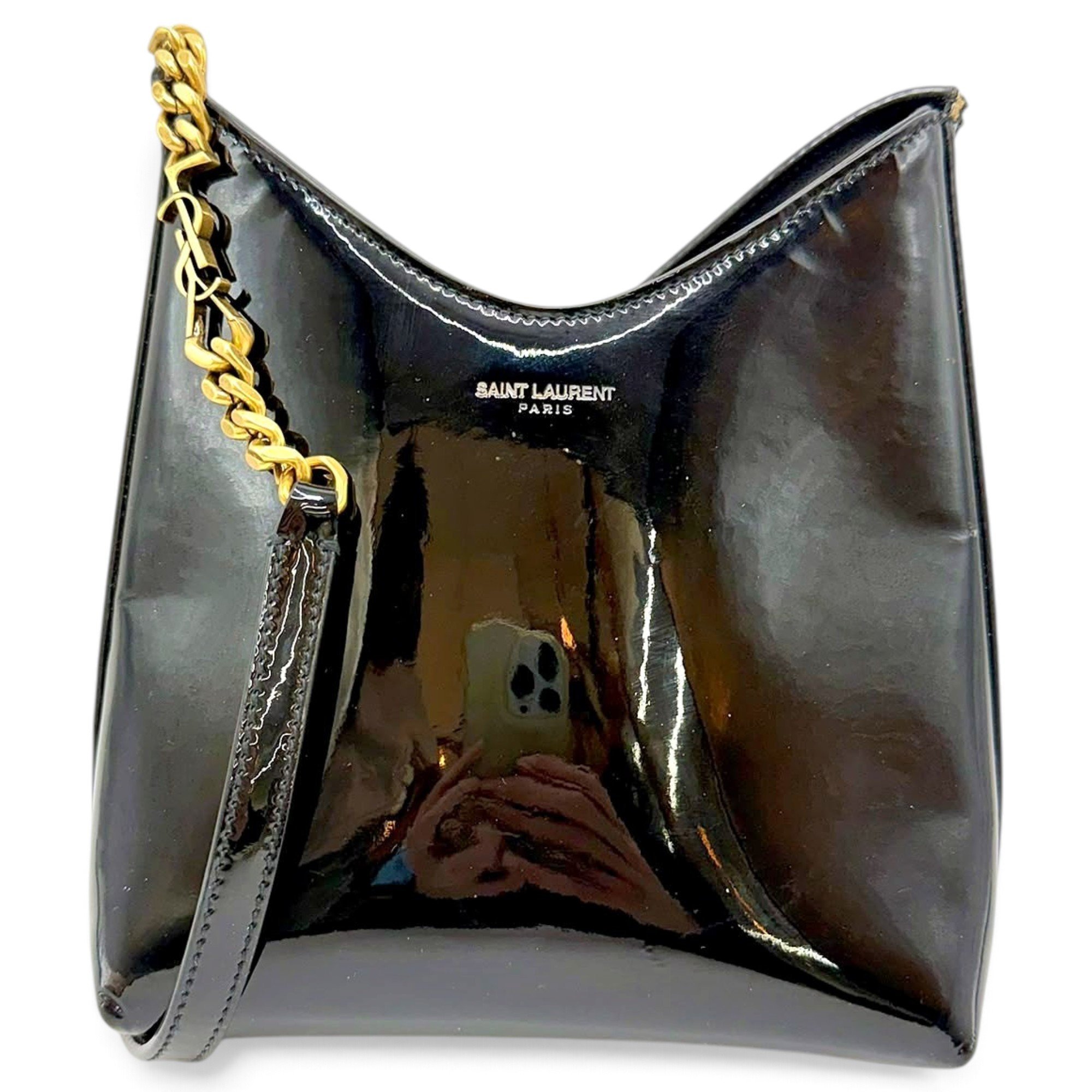 Patent leather handbag