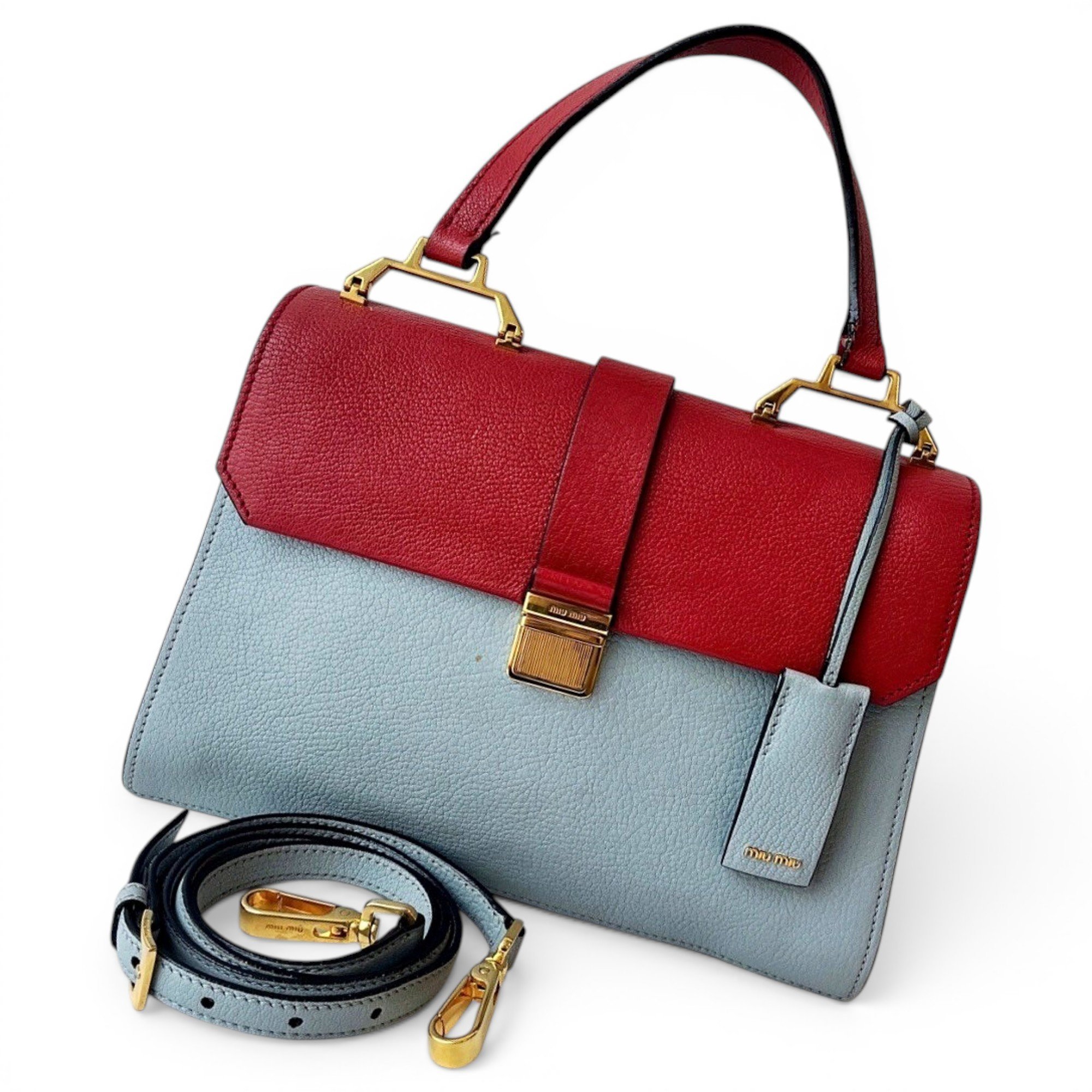 Madras leather handbag