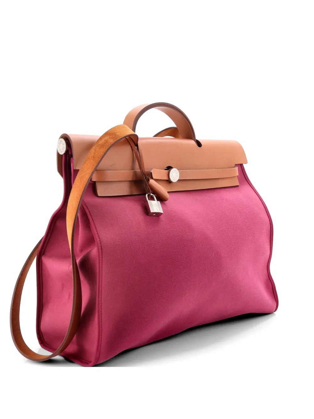 Hermes Herbag Zip Leather and Toile 39 satchel