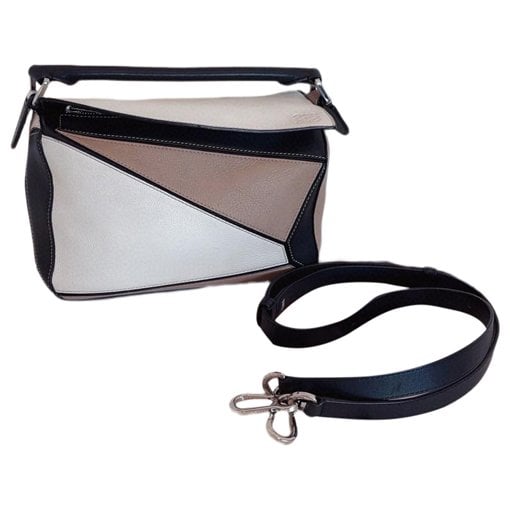 Puzzle leather handbag