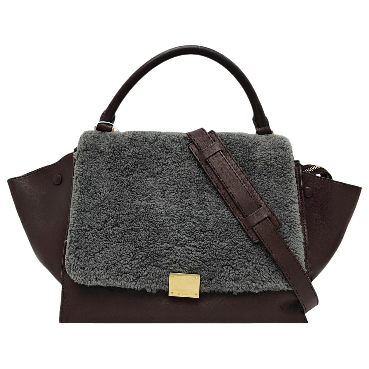 Trapèze leather handbag