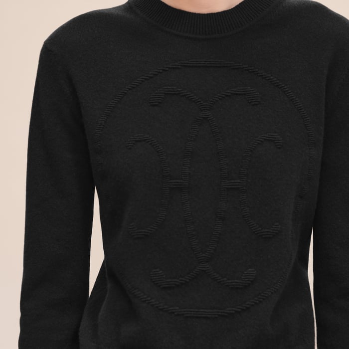 Noir Cashmere "H Lift" Long-sleeve Sweater