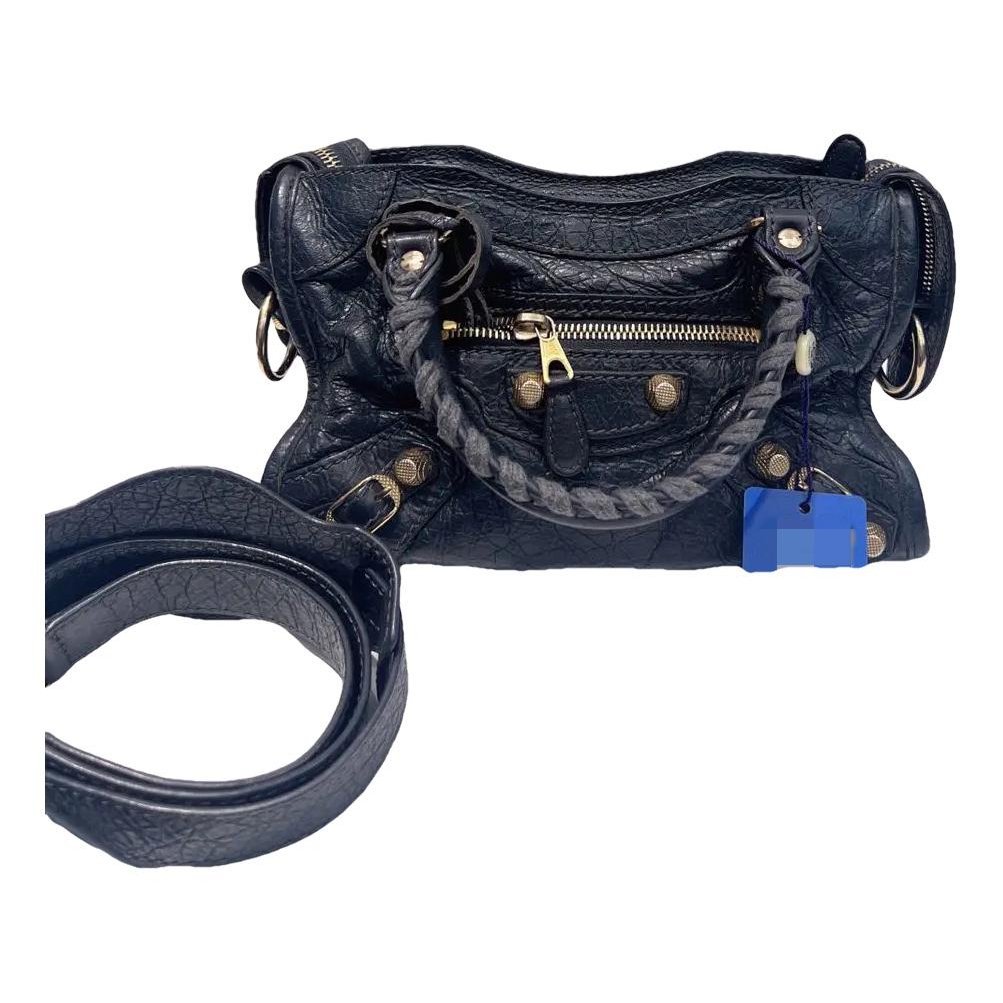 City leather handbag