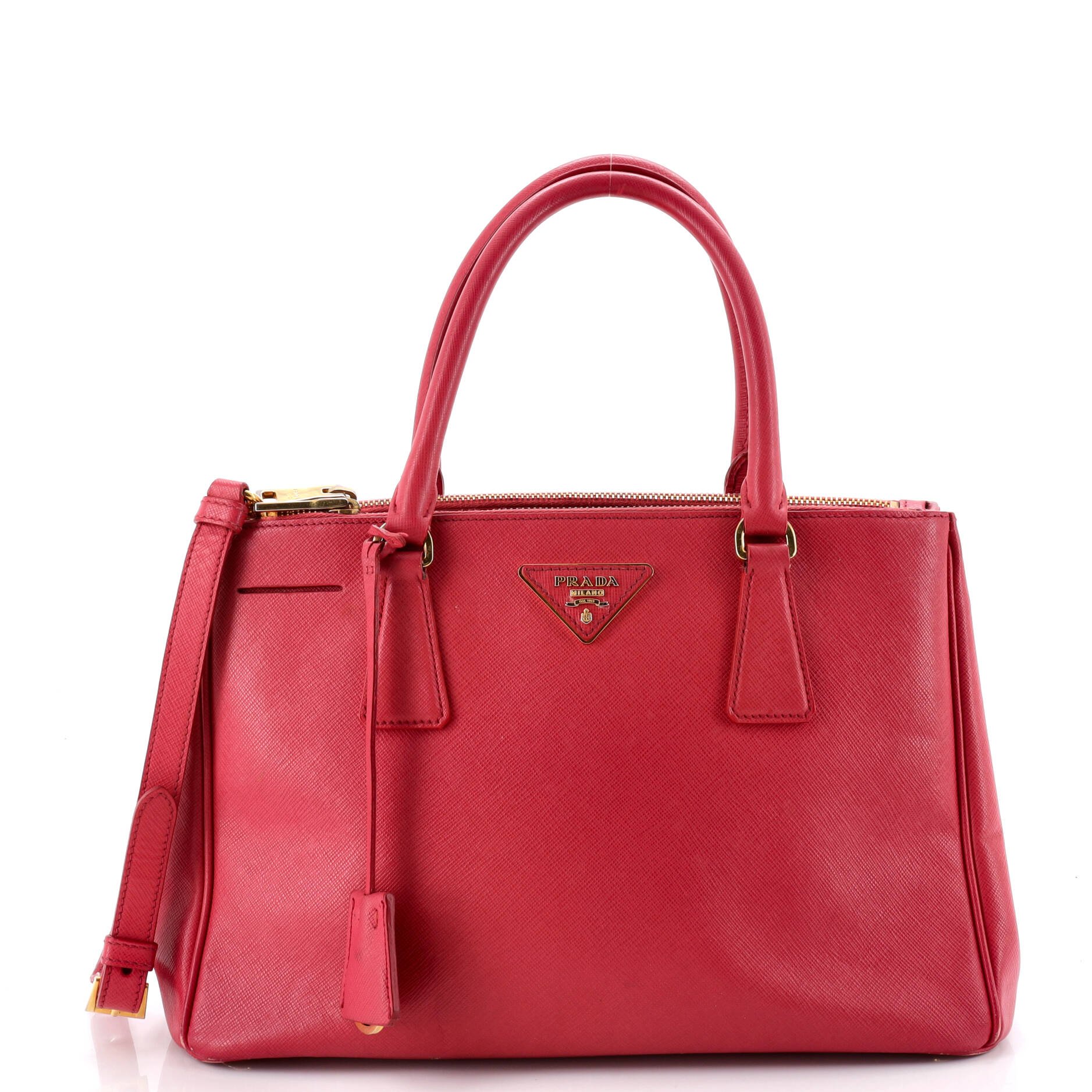 Double Zip Lux Tote Saffiano Leather Medium