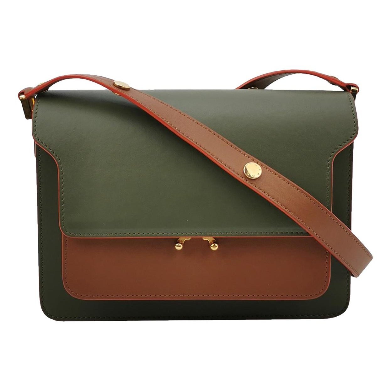Trunk leather crossbody bag
