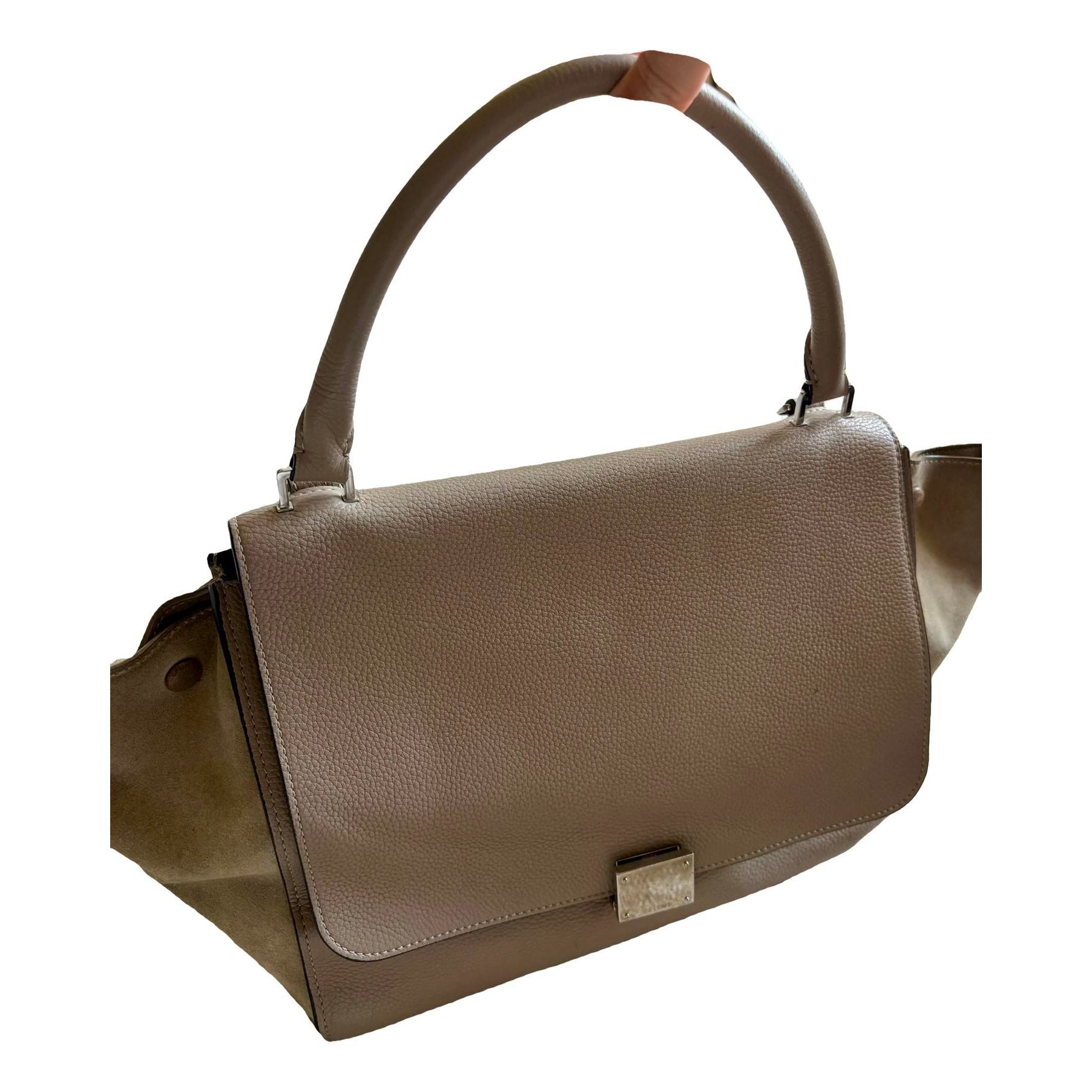 Trapèze leather handbag