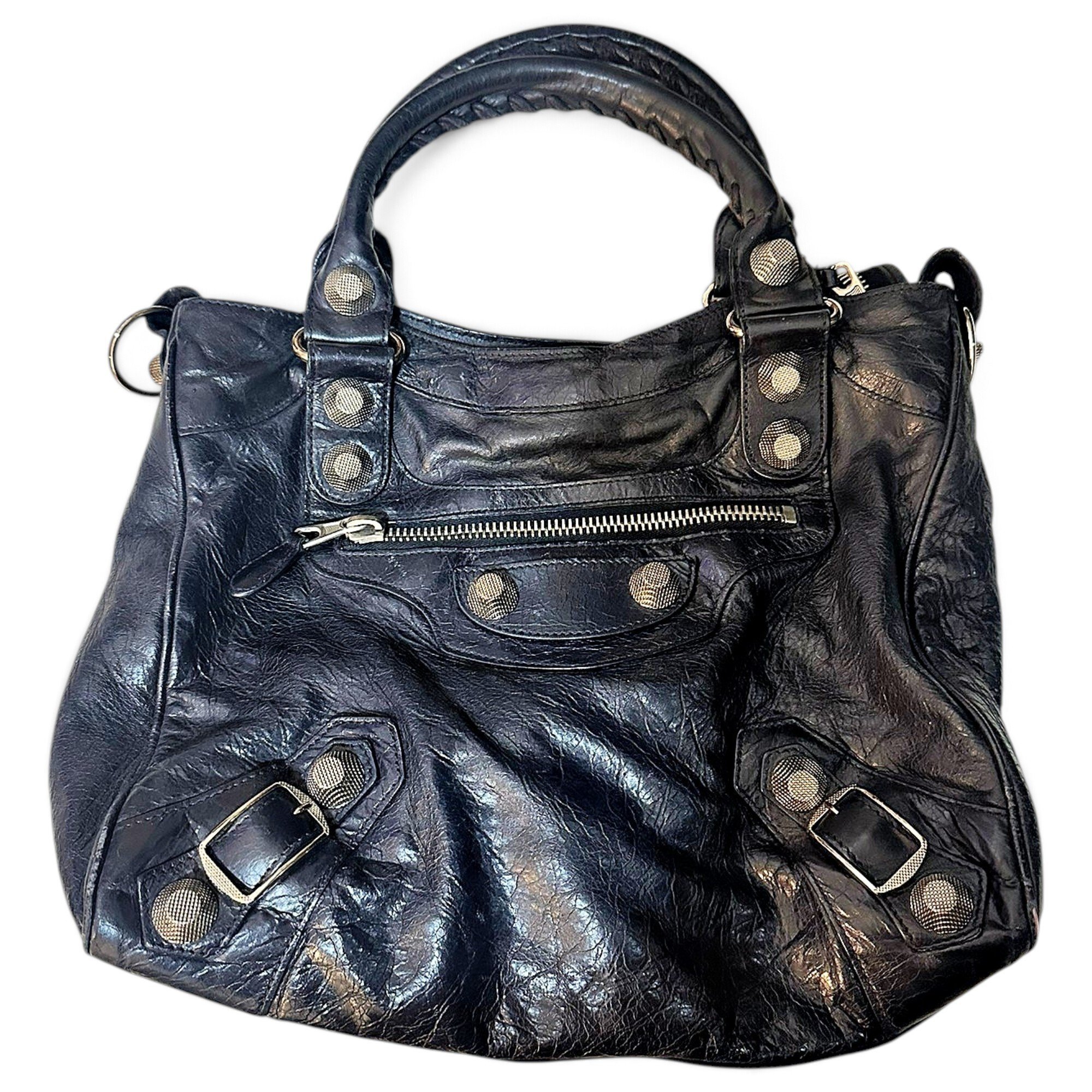 City leather handbag