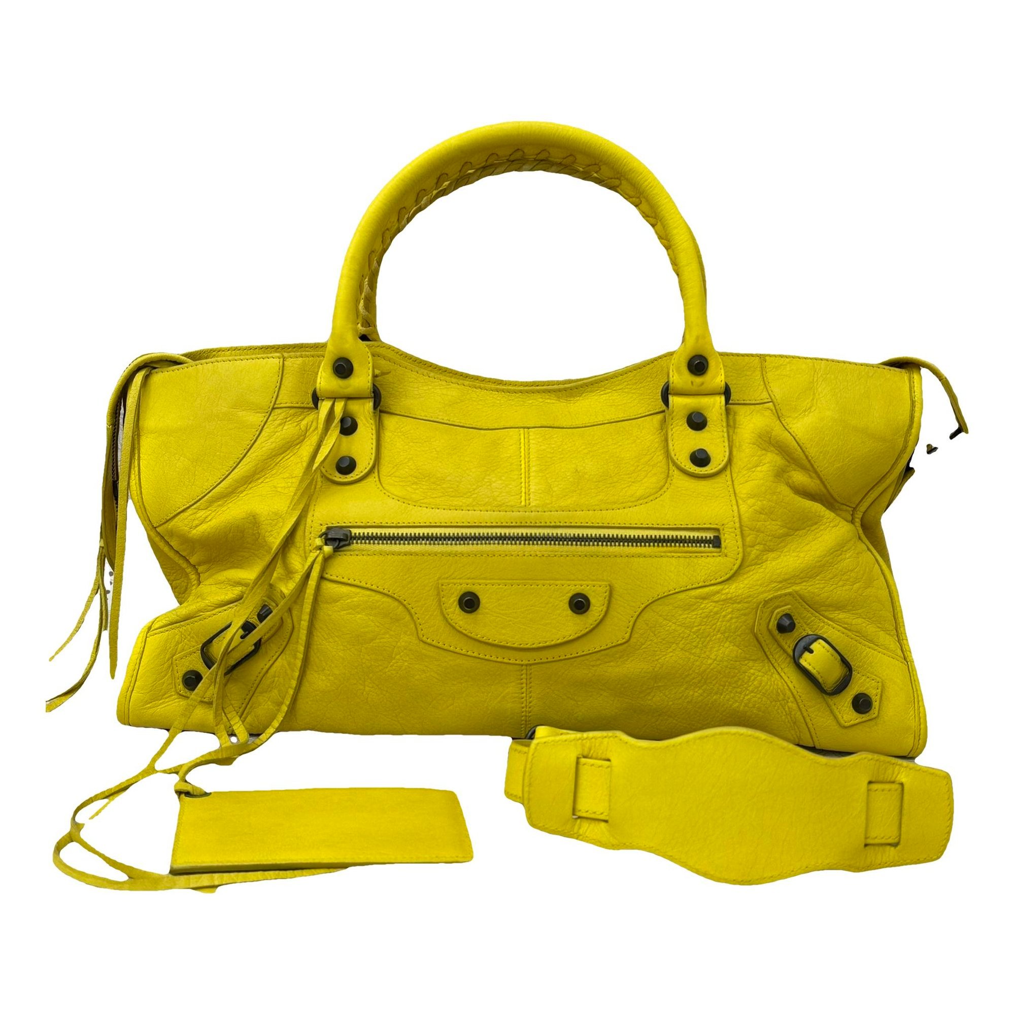 City leather handbag