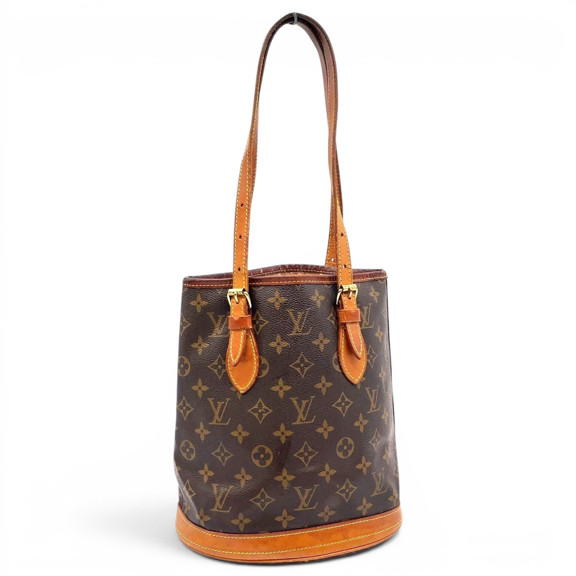 Bucket leather handbag