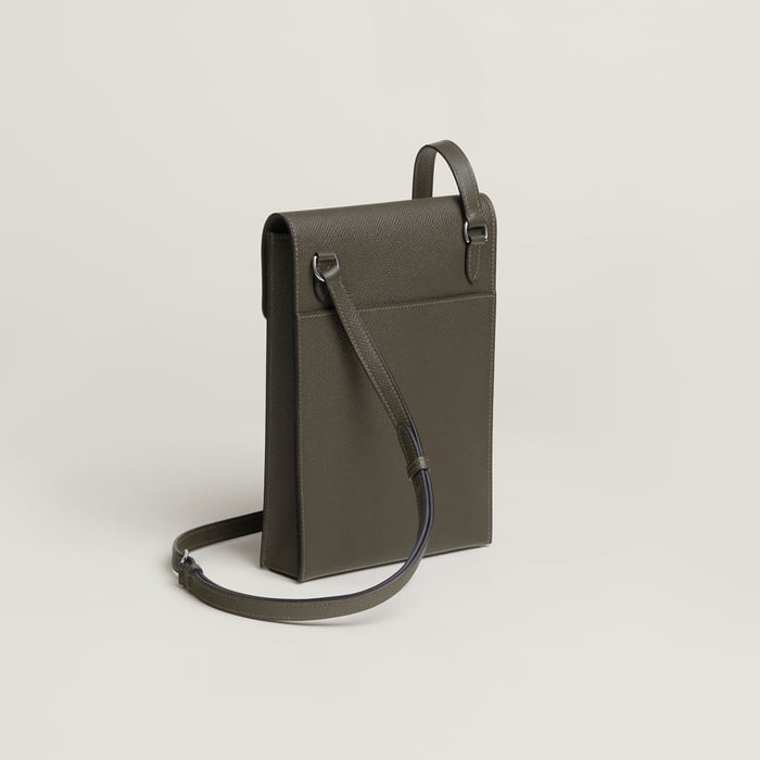 Vert Loden Hermèsnap Vertical to Go Pouch