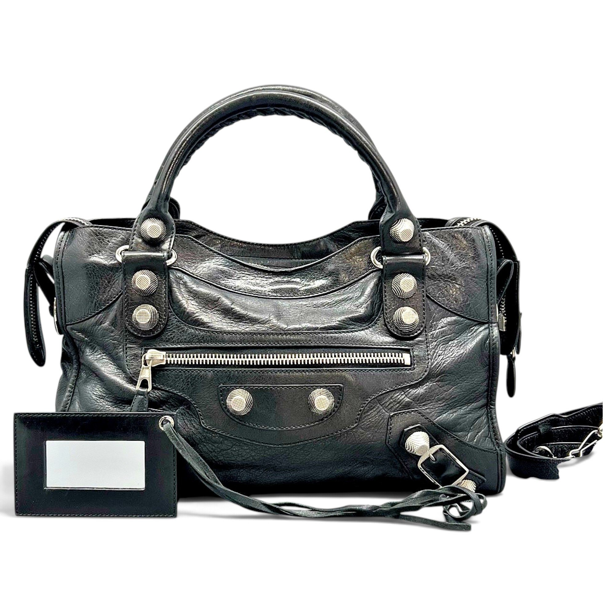 Classic Metalic leather handbag