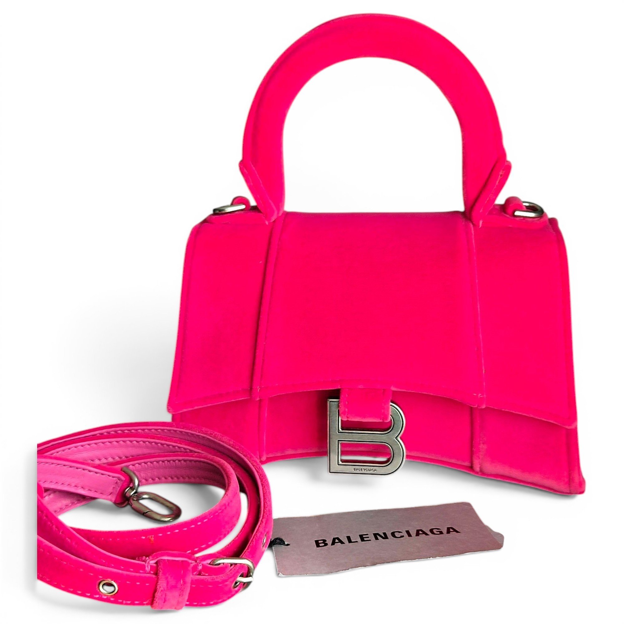 Hourglass velvet handbag
