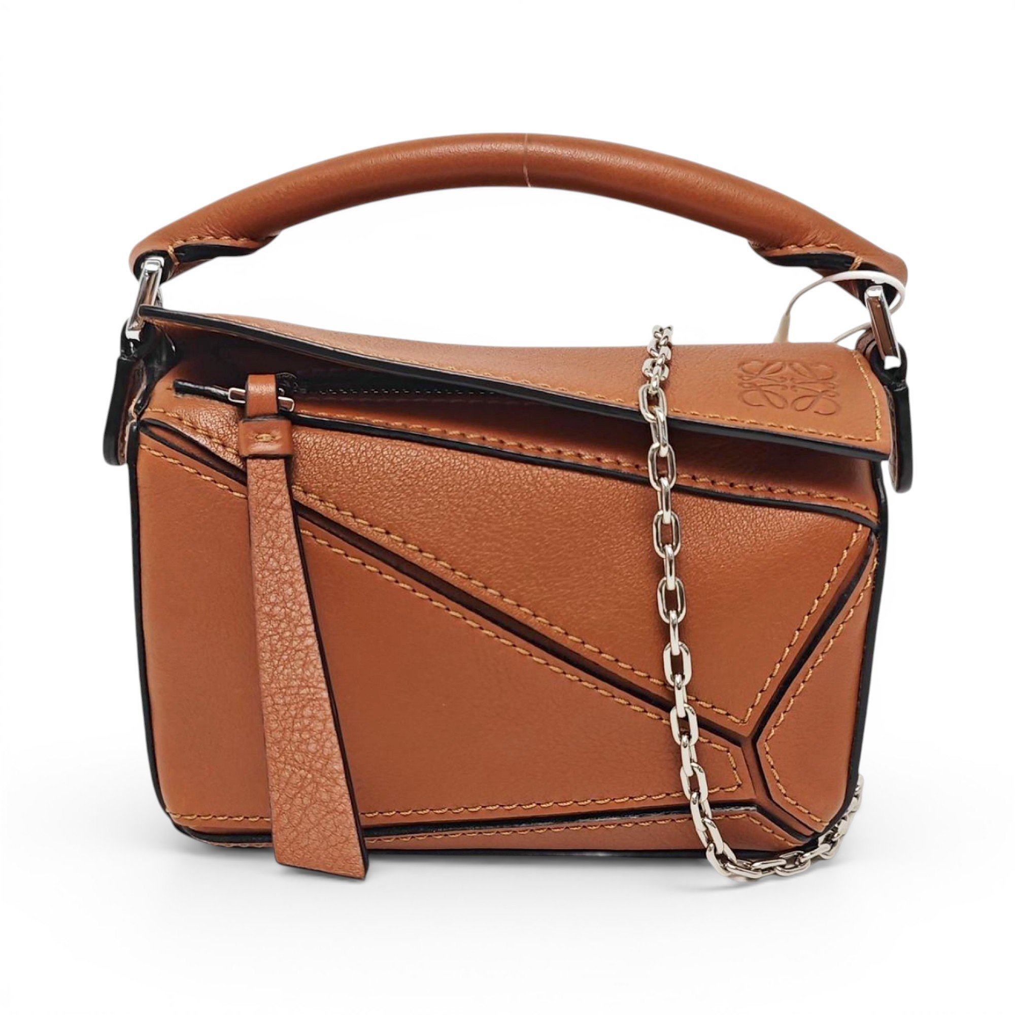 Puzzle leather handbag
