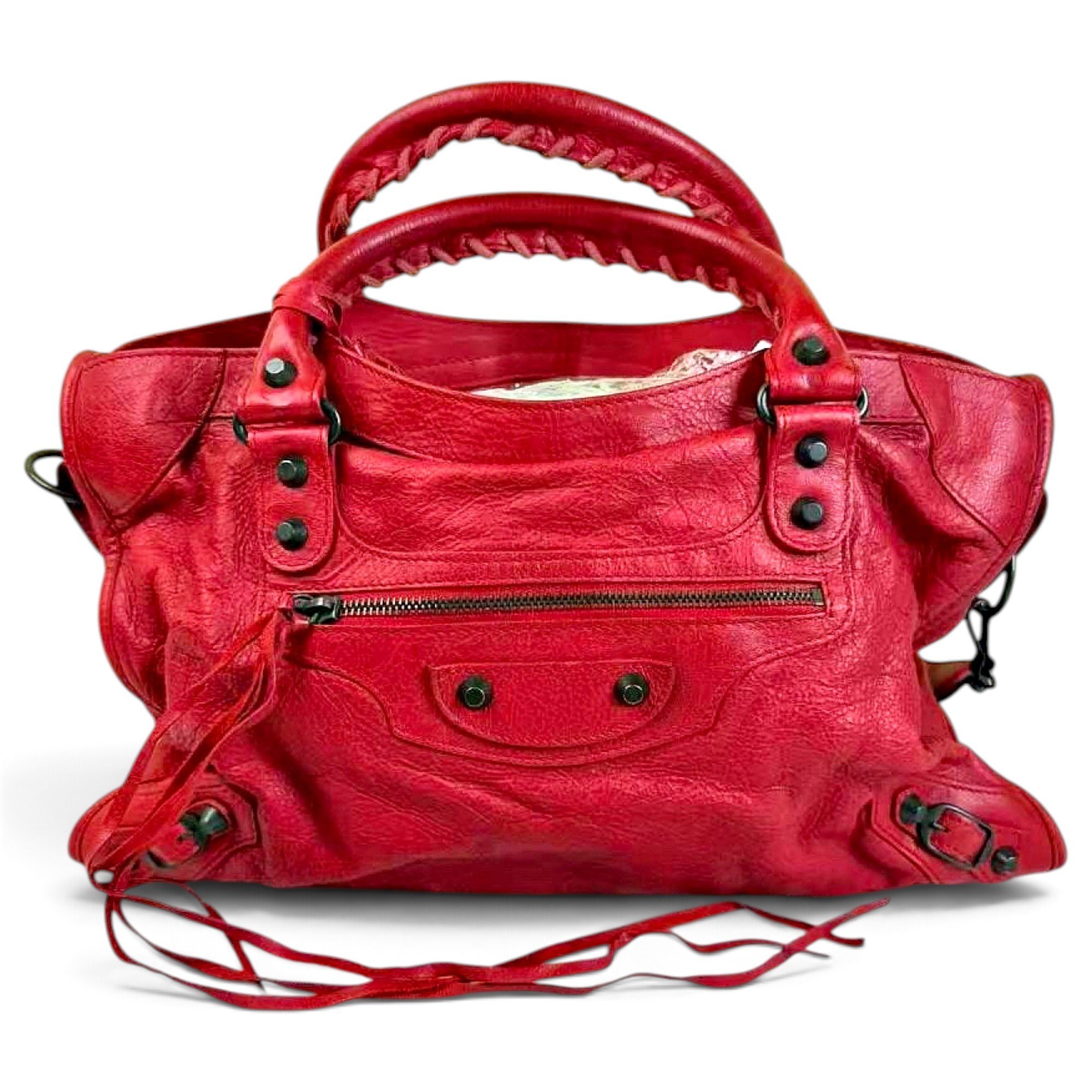 City leather handbag