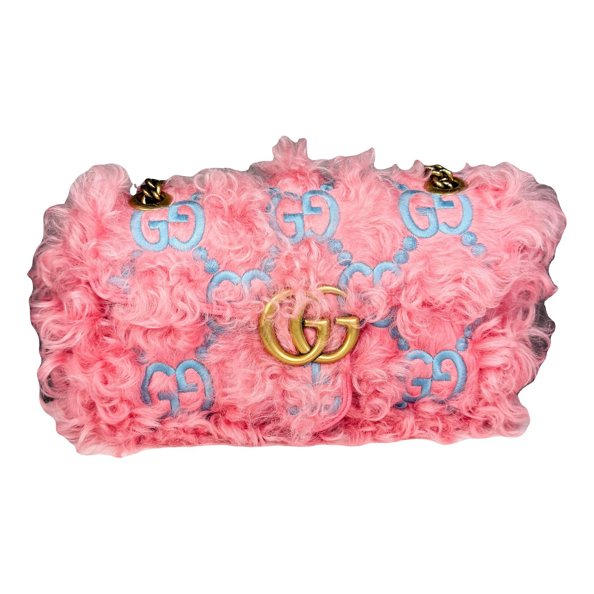 GG Marmont Chain Flap wool handbag