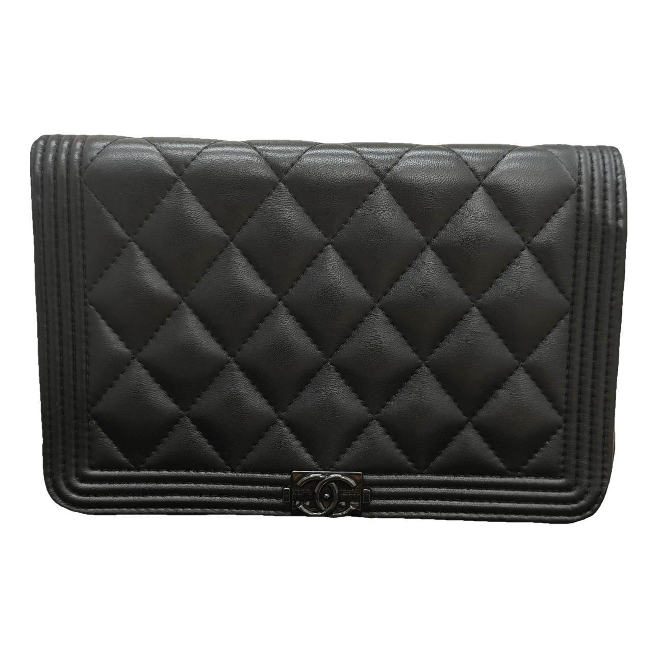 Wallet On Chain Boy Half Flap leather crossbody bag