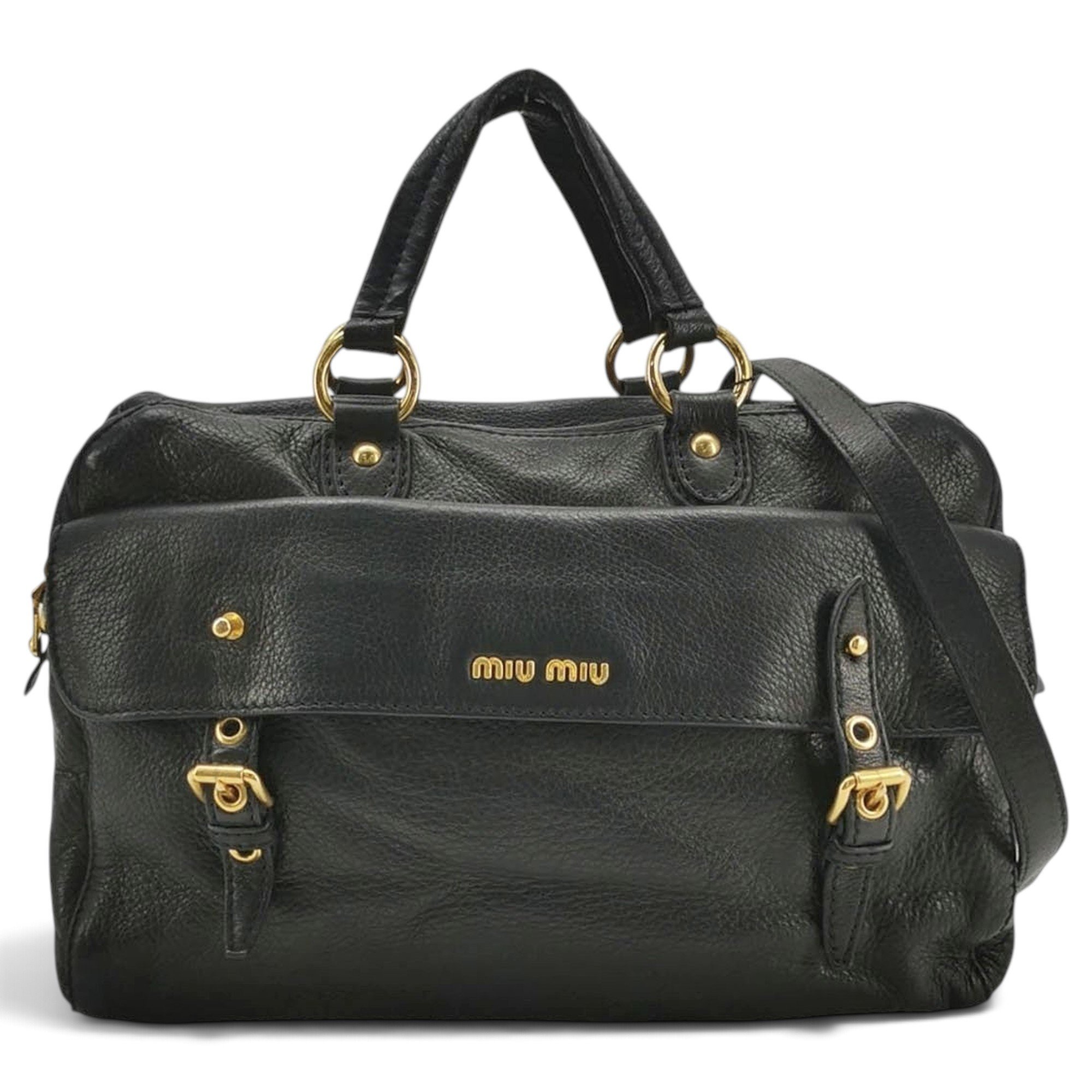 Miu Logo leather handbag