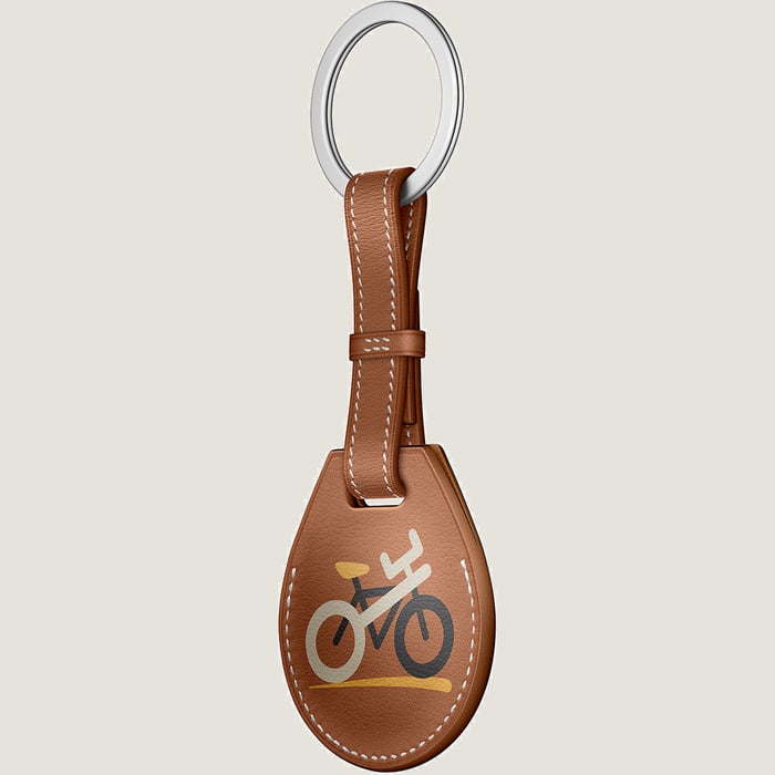 Gold Apple Airtag Hermès Key Ring