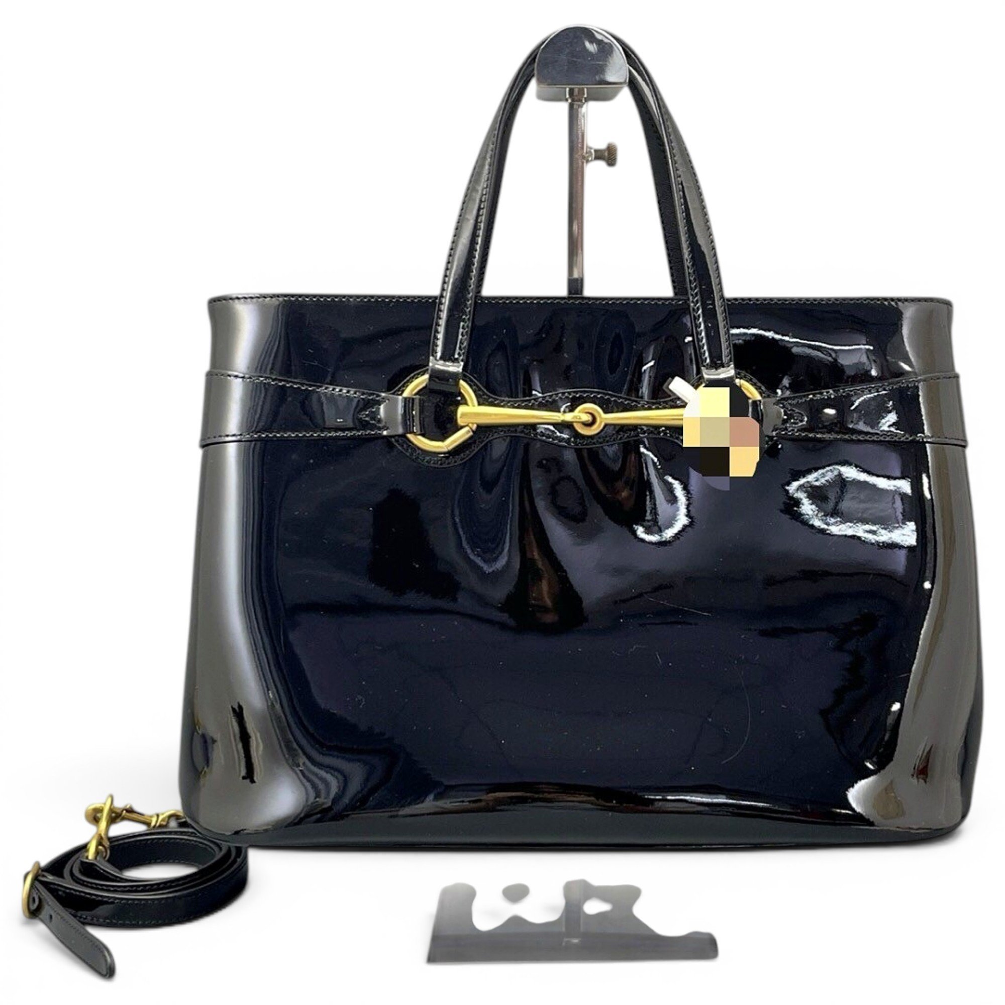 Horsebit 1955 patent leather handbag