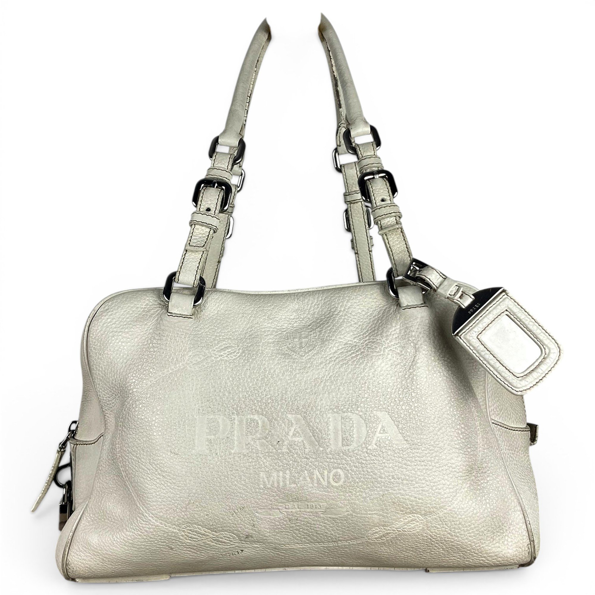 Bowling leather handbag