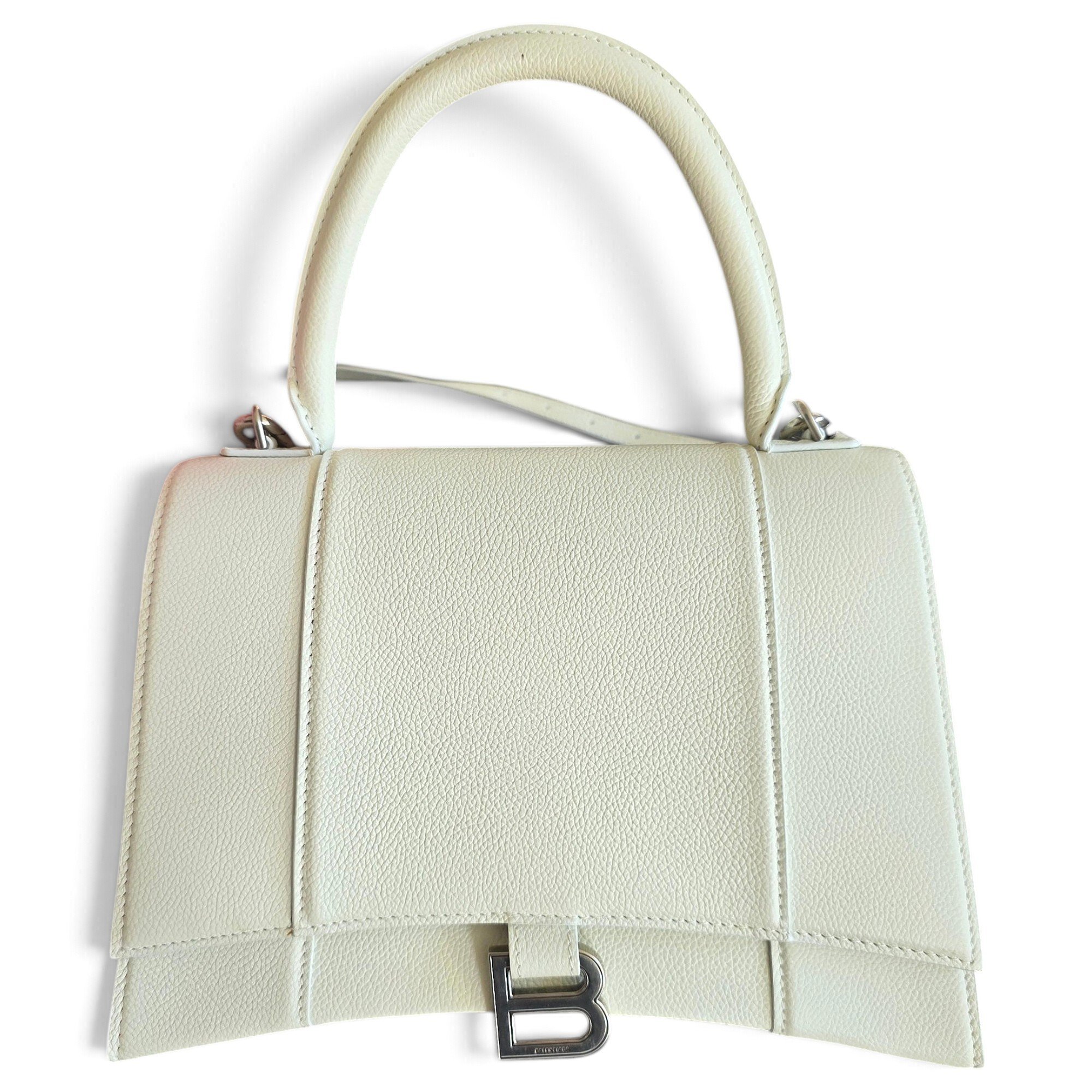 Hourglass leather handbag