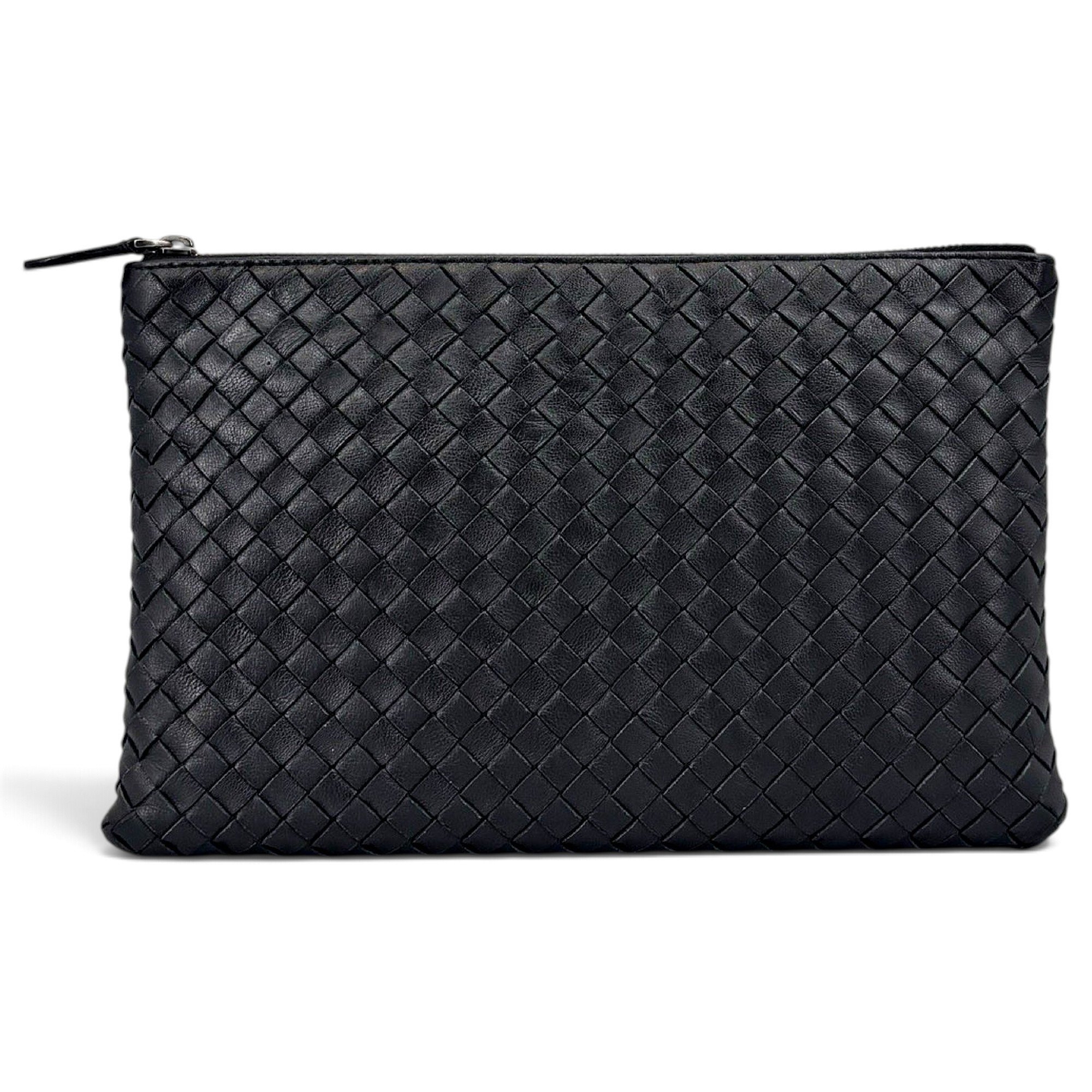 Leather clutch bag
