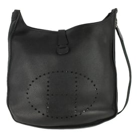 Hermes Evelyne Handbag Black Clemence Leather 2010